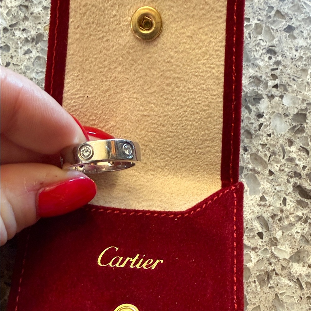 Cartier Silver Band with Gem Accents